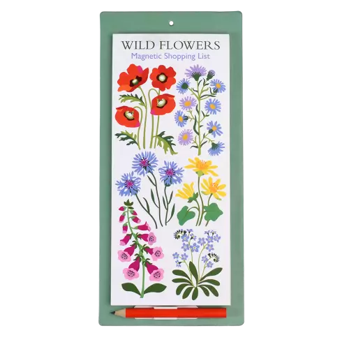 Wild Flowers magnetic shopping list