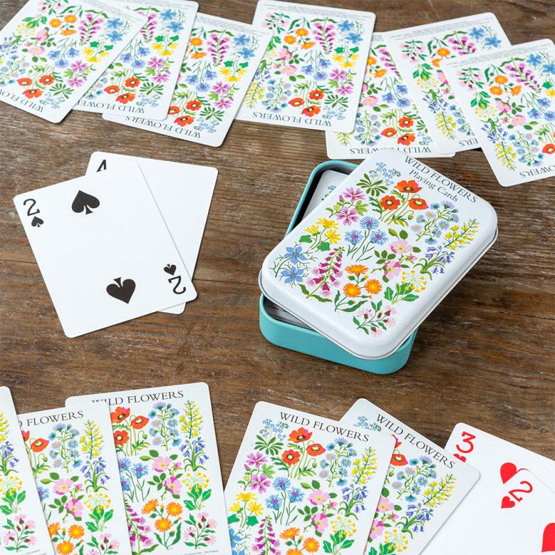 Wild Flowers Playing Cards In A Tin - NSPCC Shop