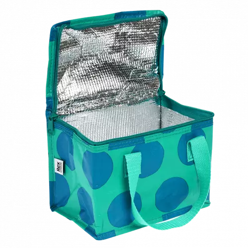 Spotlight blue on turquoise insulated lunch bag