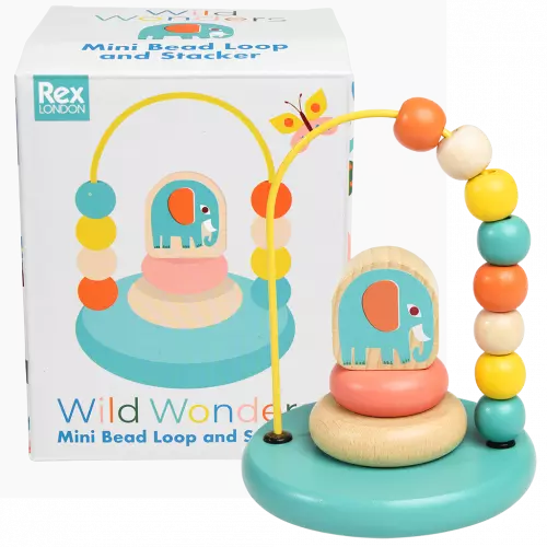 Wild Wonders Mini bead loop and stacker wooden toy