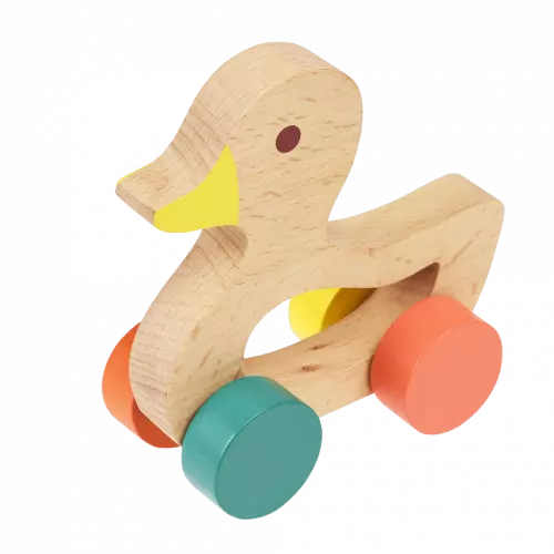 Whiteout Wooden Push Along Toy Duck.