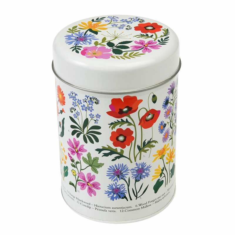 Wild Flowers Canister Storage Tin - NSPCC Shop