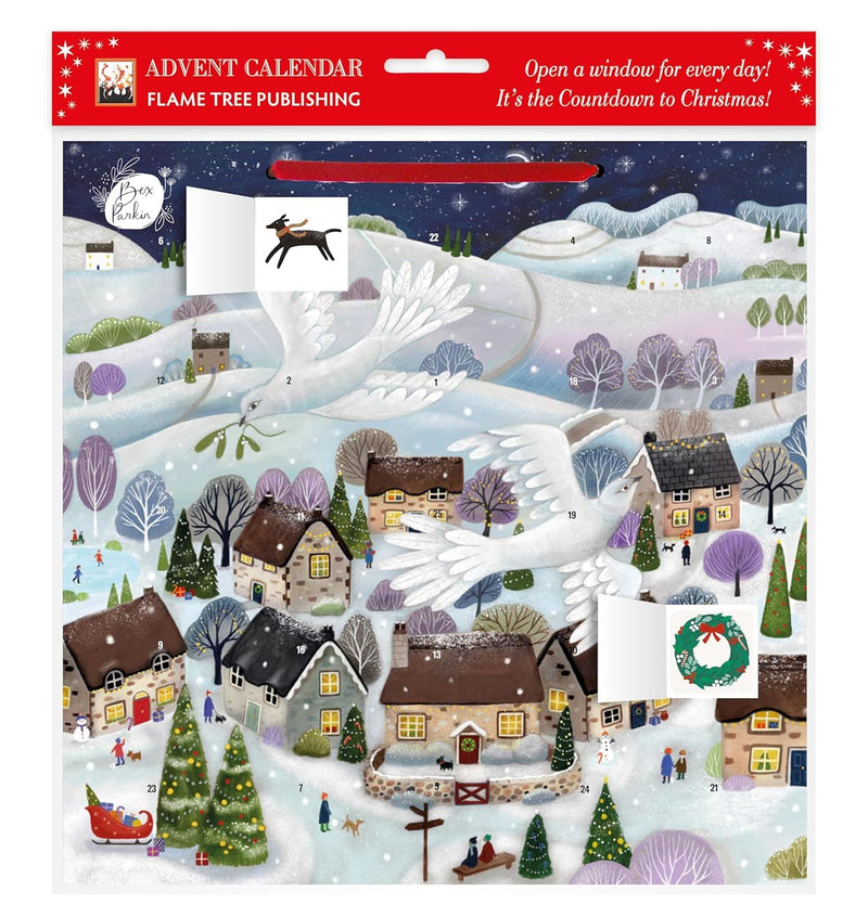 Flame Tree Publishing advent calendar with winter scene design