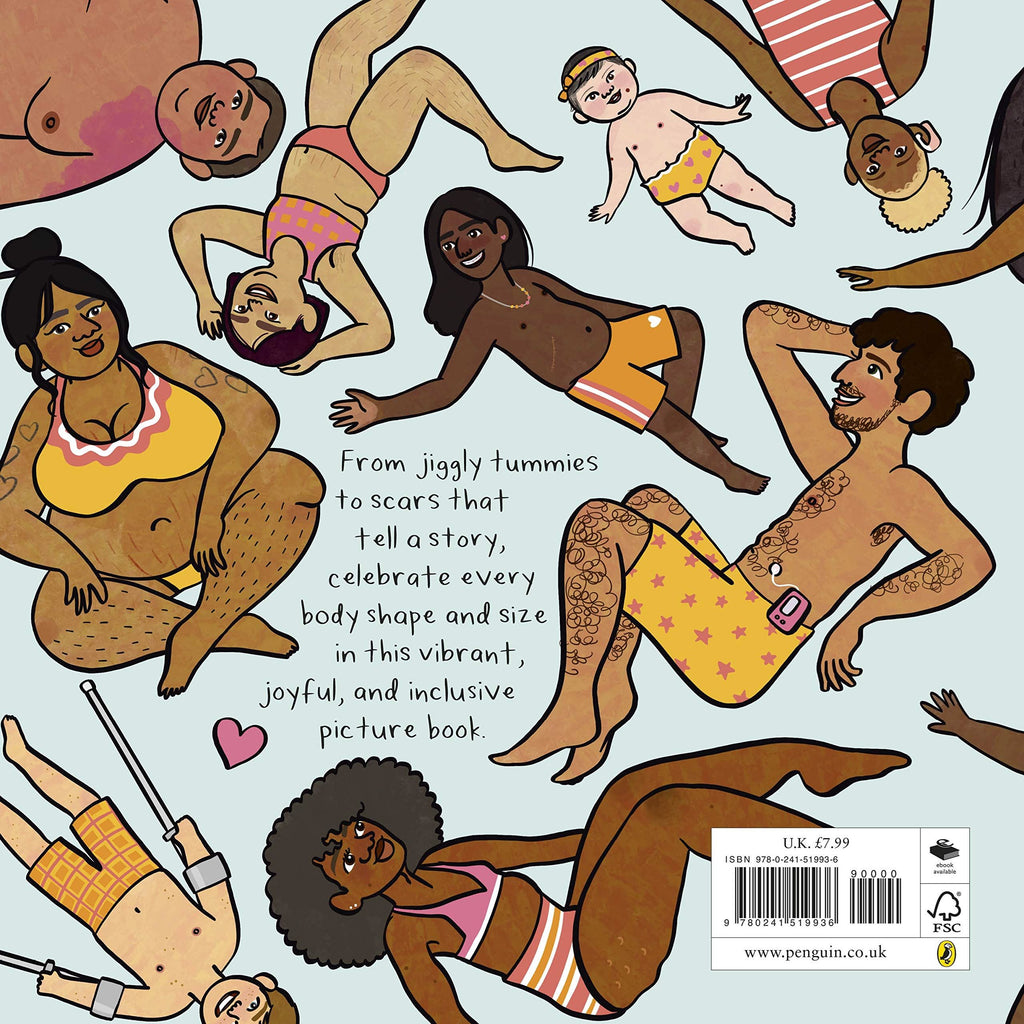 Illustrated book cover with diverse characters on a light blue background