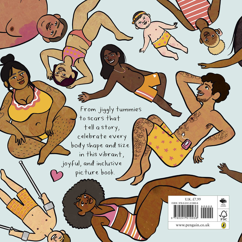 Illustrated book cover with diverse characters on a light blue background
