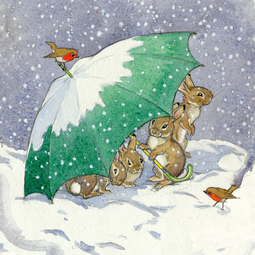 Rabbits in the Snow Charity Christmas Cards (10 pack)