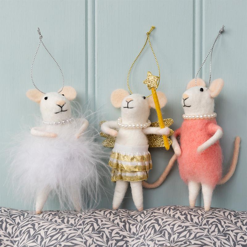 Fluffy felt mouse decoration - NSPCC Shop