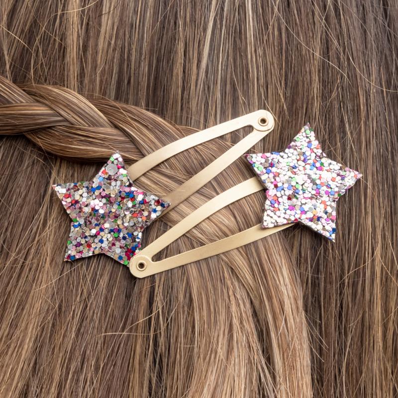 Glitter star hair clips (set of 2) - NSPCC Shop
