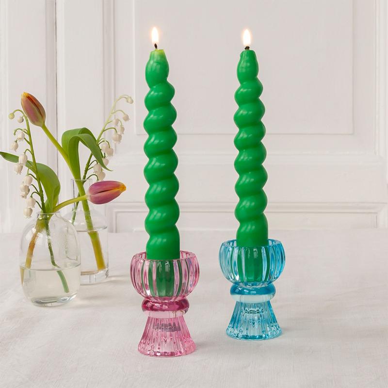 Green twisted candles (pack of 2) - NSPCC Shop