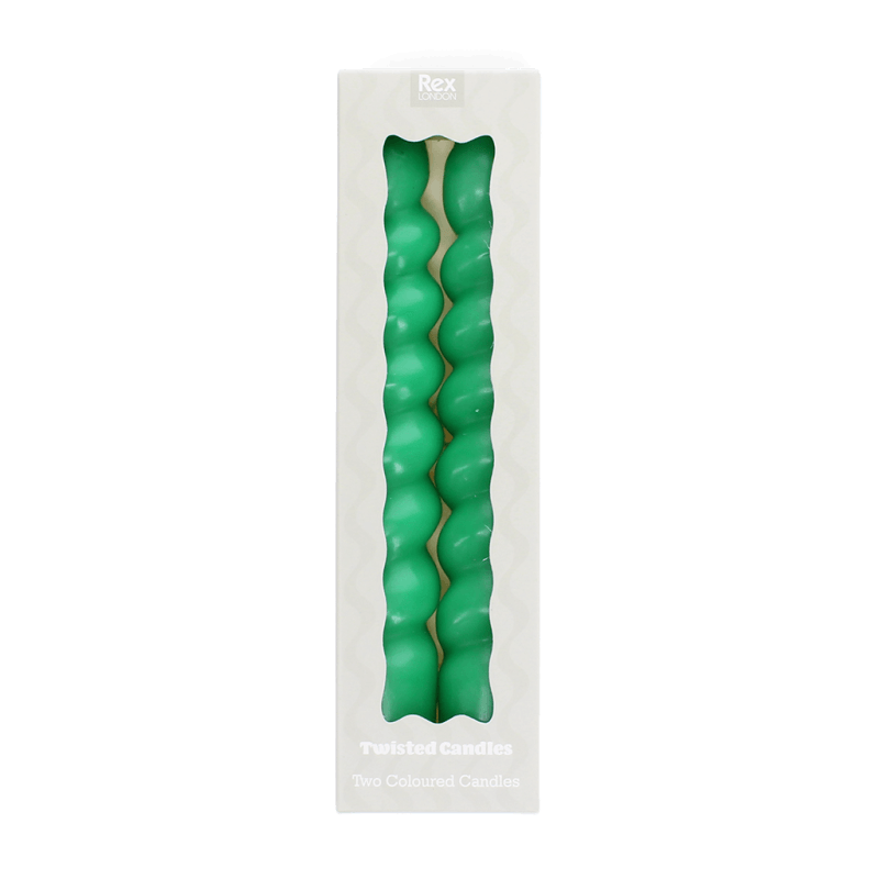 Green twisted candles (pack of 2) - NSPCC Shop