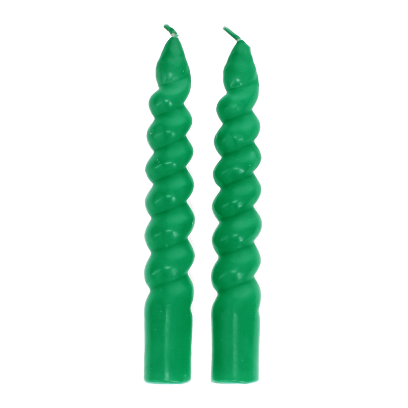 Green twisted candles (pack of 2) - NSPCC Shop