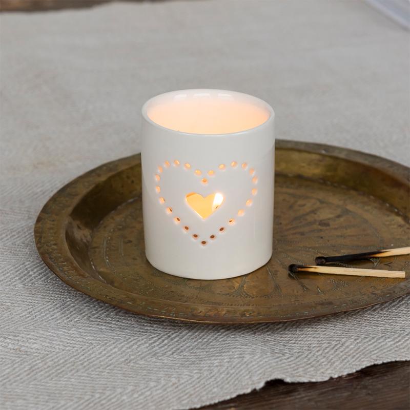 Heart ceramic tealight holder - NSPCC Shop