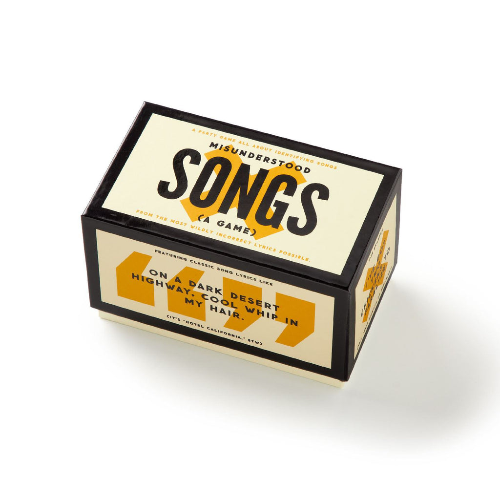 Box of 'Misunderstood Songs' game on a white background