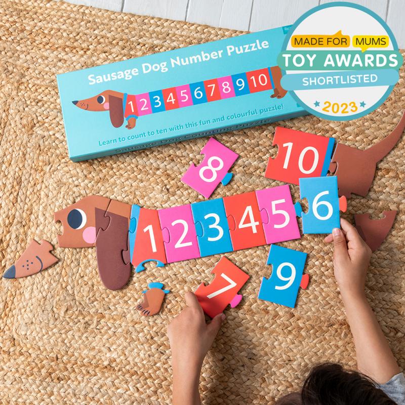 Sausage Dog number floor puzzle (16 pieces) - NSPCC Shop