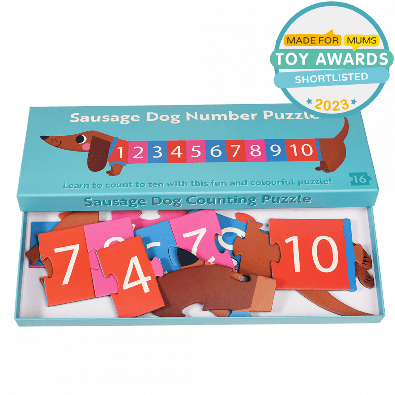 Sausage Dog number floor puzzle (16 pieces) - NSPCC Shop