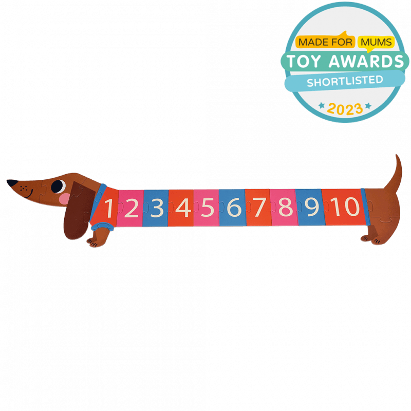 Sausage Dog number floor puzzle (16 pieces) - NSPCC Shop