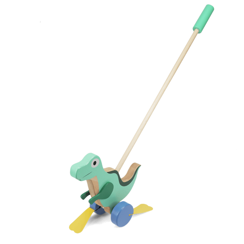 Wooden Dinosaur push along toy - NSPCC Shop