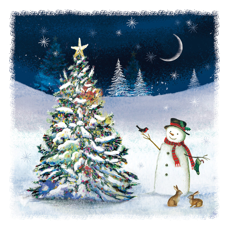 Snowman and Tree NSPCC Christmas Cards (10 pack) - NSPCC Shop