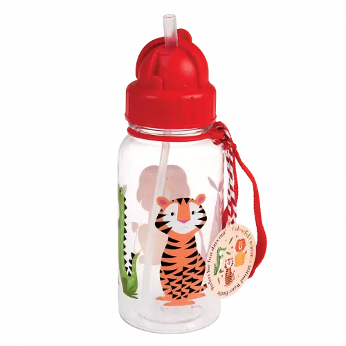 Colourful Creatures Children's Water Bottle with Straw 500ml