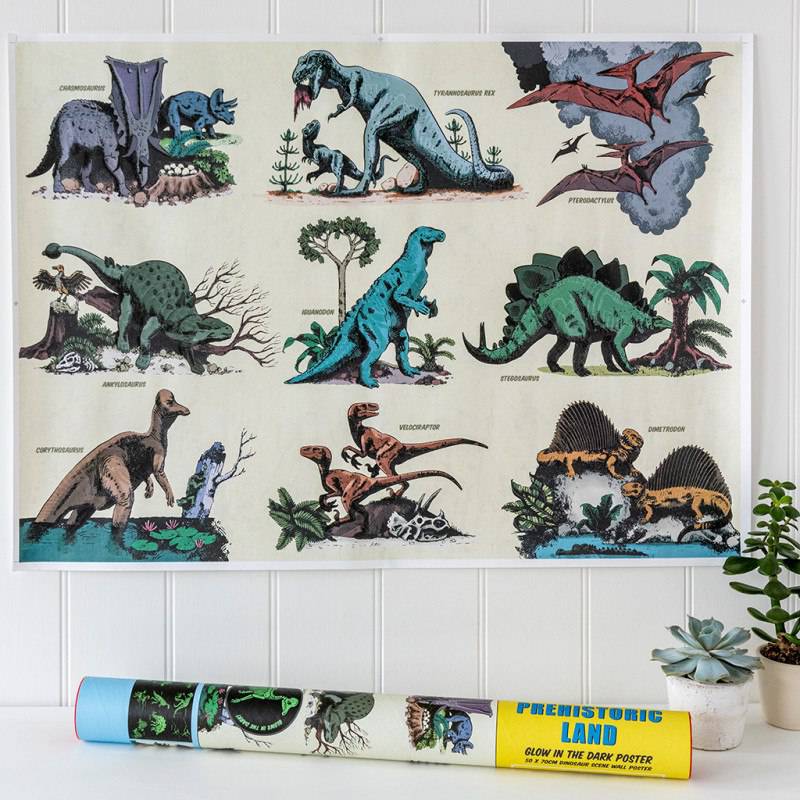 Prehistoric Land Glow In The Dark Poster NSPCC Shop