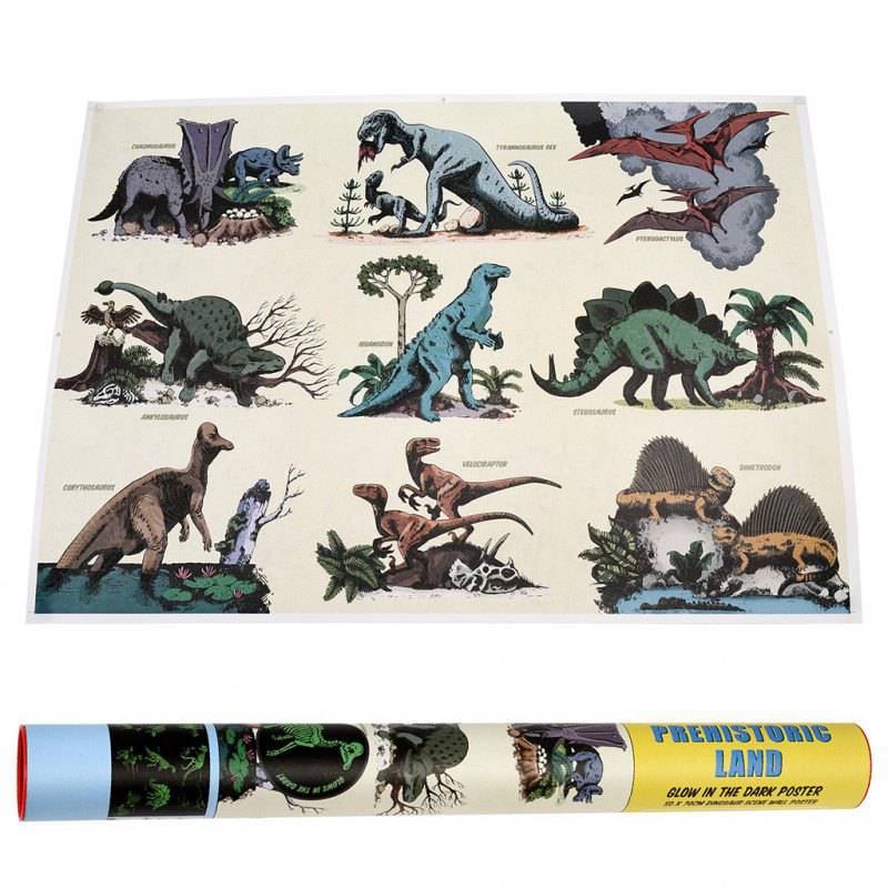 Prehistoric land glow in the dark poster | NSPCC Shop.