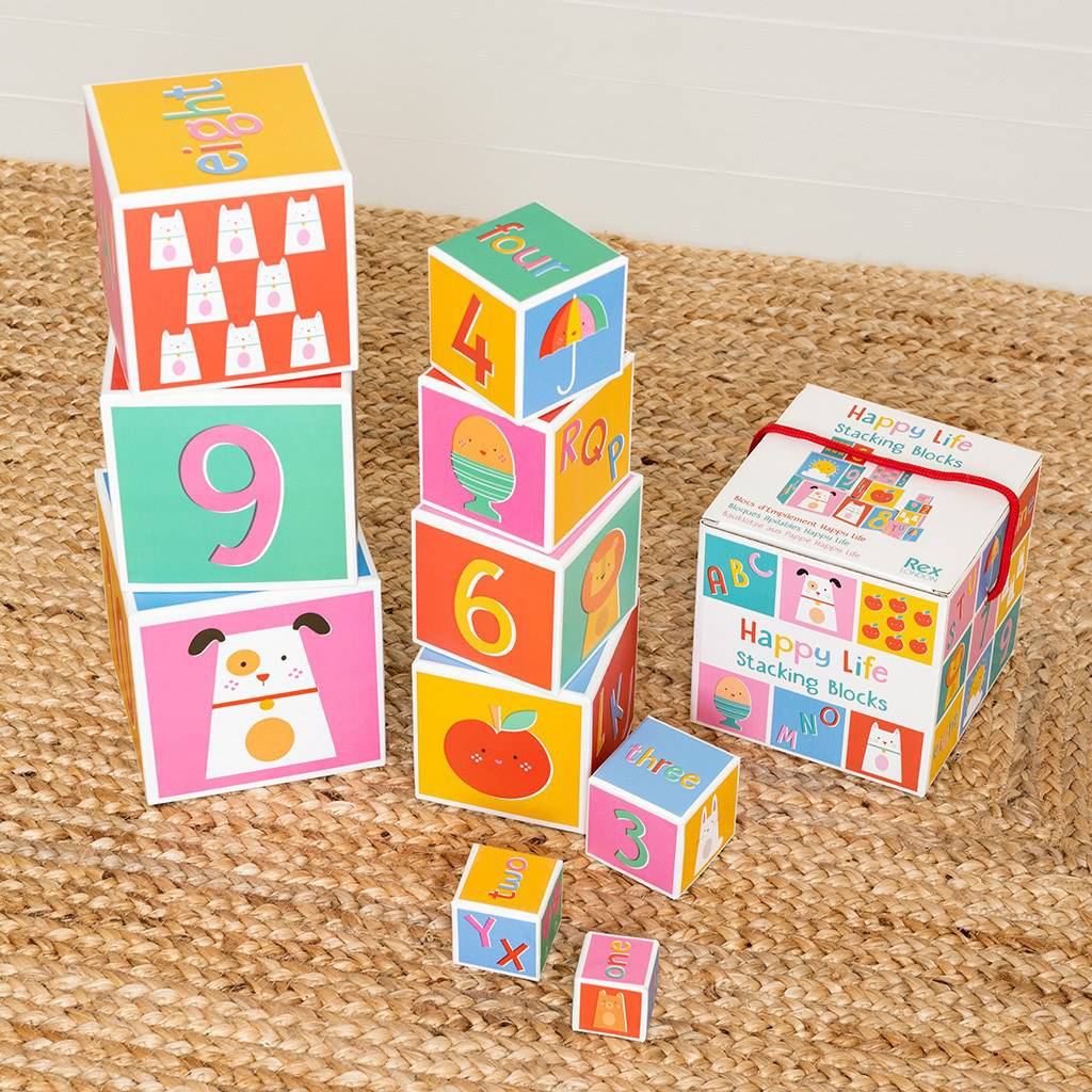 Grimm's Large Rainbow Wooden Nesting Cubes