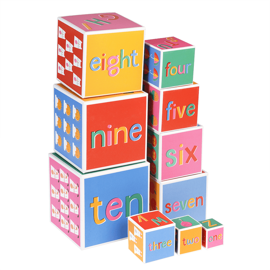 Stack Block Puzzle Pattern Three Stacked Building Blocks