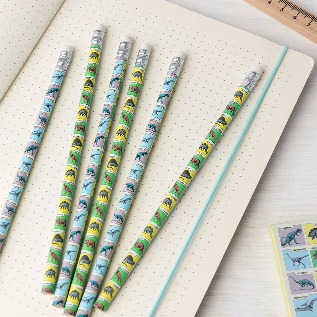 Prehistoric Land HB Pencils (Set Of Six) | NSPCC Shop.