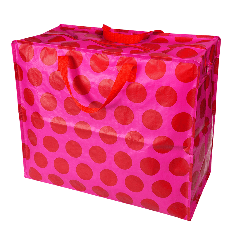 Red On Pink Spotlight Recycled Plastic Jumbo Storage Bag - NSPCC Shop