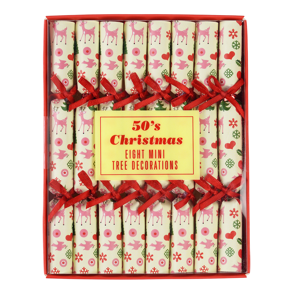 1950's Christmas Mini Tree Decorations (Pack Of 8) - NSPCC Shop