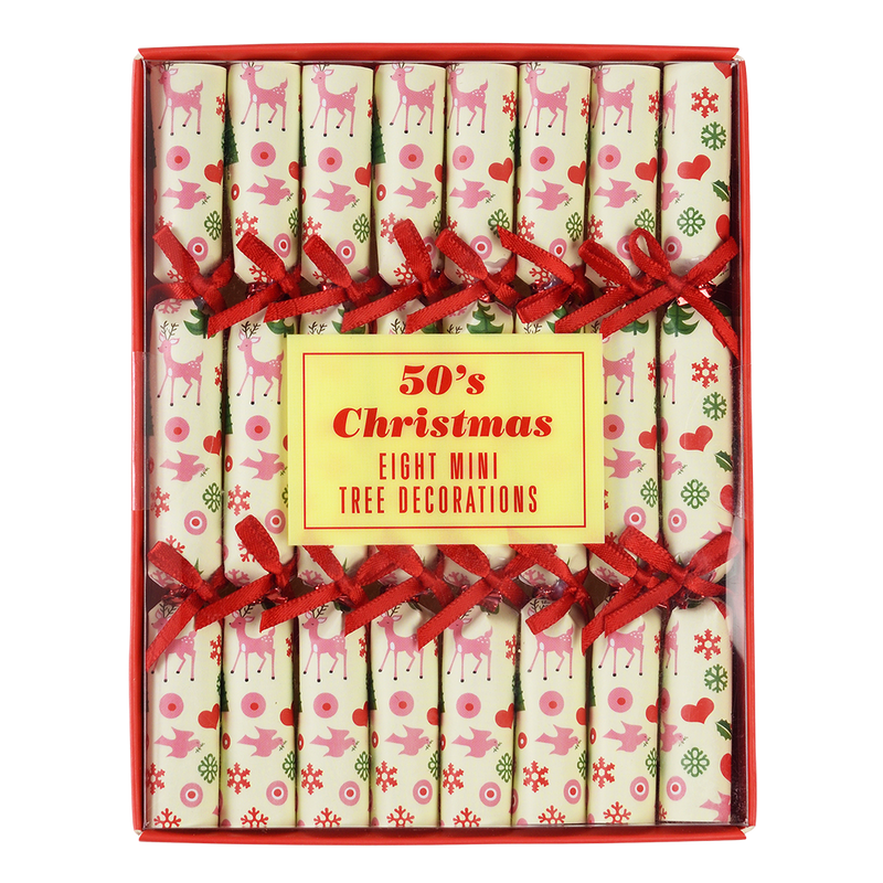 1950's Christmas Mini Tree Decorations (Pack Of 8) - NSPCC Shop
