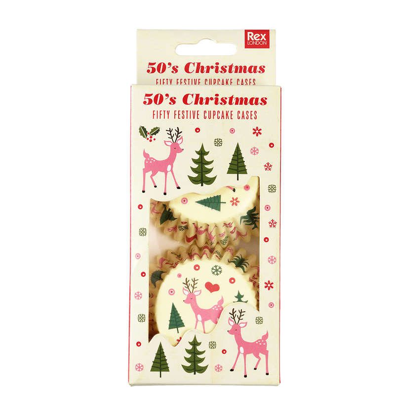 1950's Christmas Cupcake Cases (Pack Of 50) - NSPCC Shop