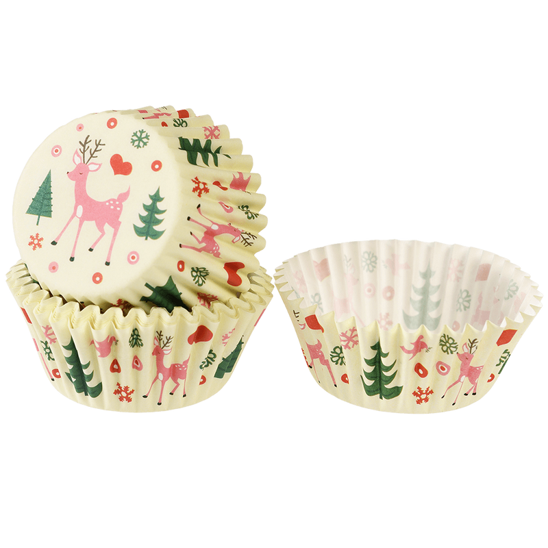 1950's Christmas Cupcake Cases (Pack Of 50) - NSPCC Shop