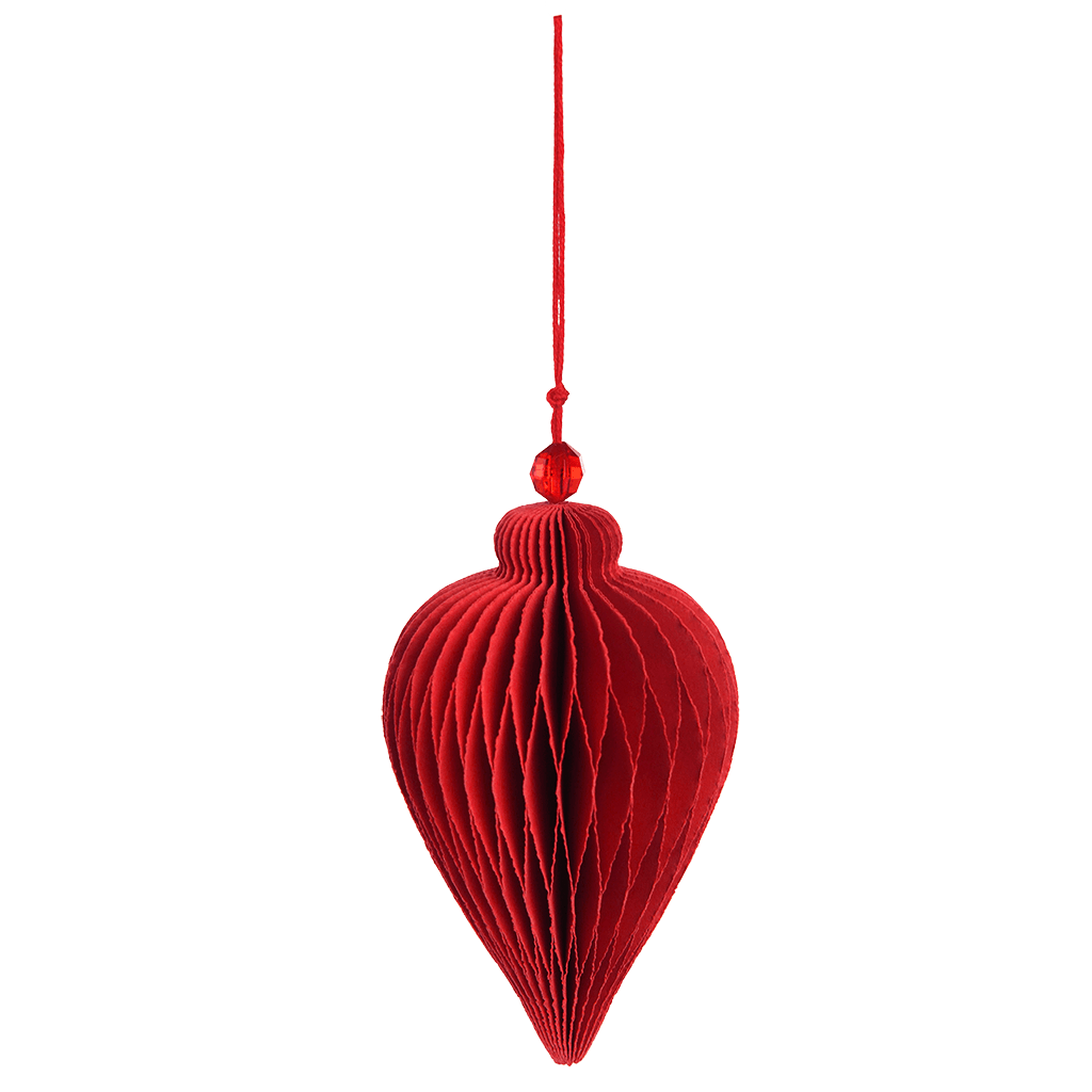 Red Teardrop Honeycomb Christmas Decoration - NSPCC Shop