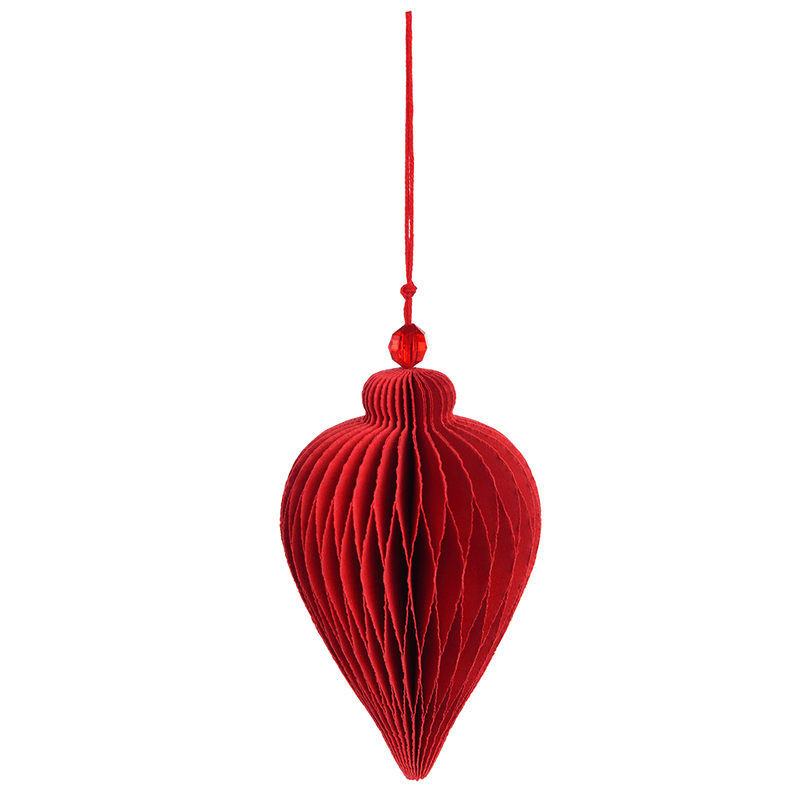 Red Teardrop Honeycomb Christmas Decoration - NSPCC Shop