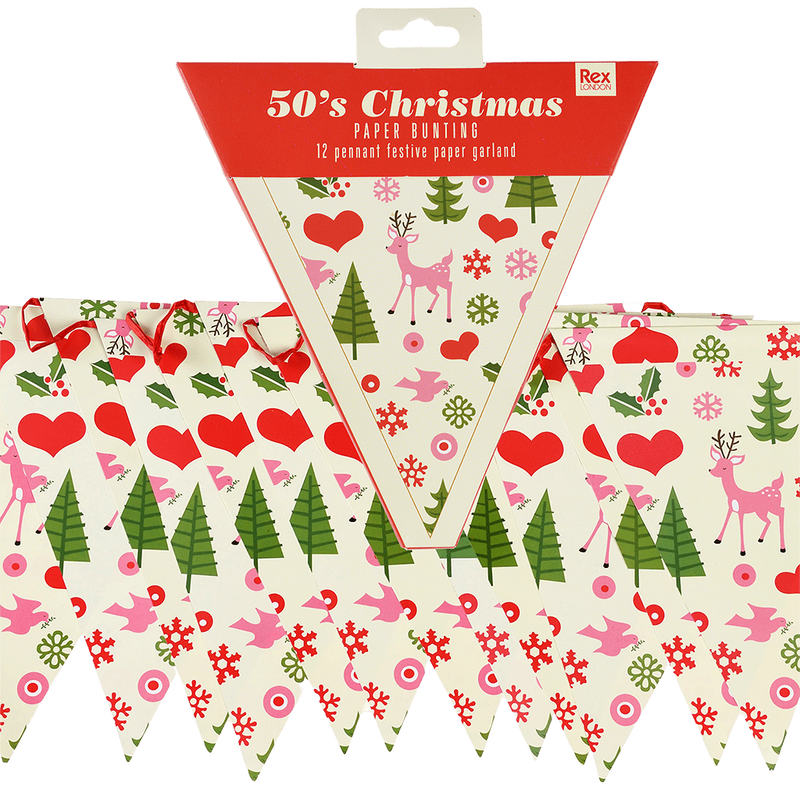 1950's Christmas Paper Bunting - NSPCC Shop