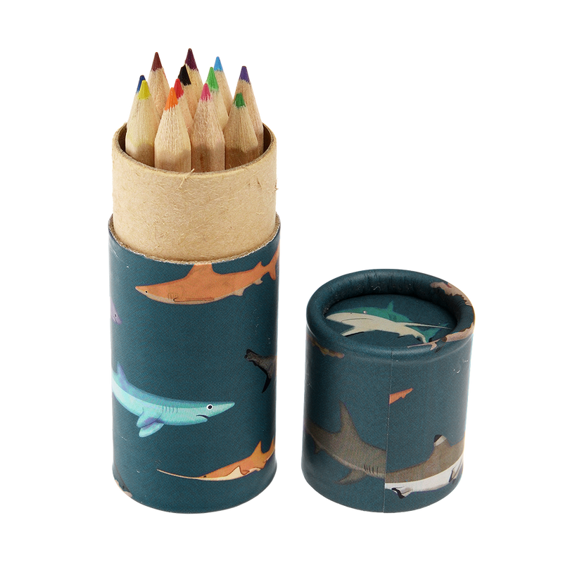 Sharks Colouring Pencils In A Tube (Set Of 12) - NSPCC Shop