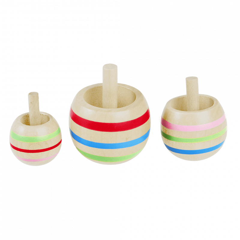 Wooden Spinning Tops (Set Of 3) - NSPCC Shop