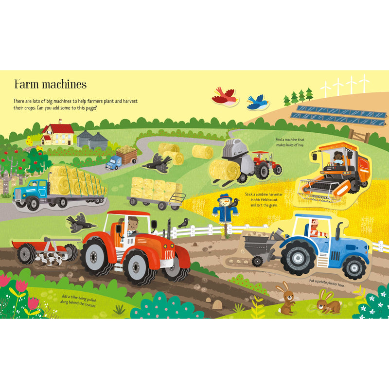 First Sticker Book Farm inside with examples of sticker placement