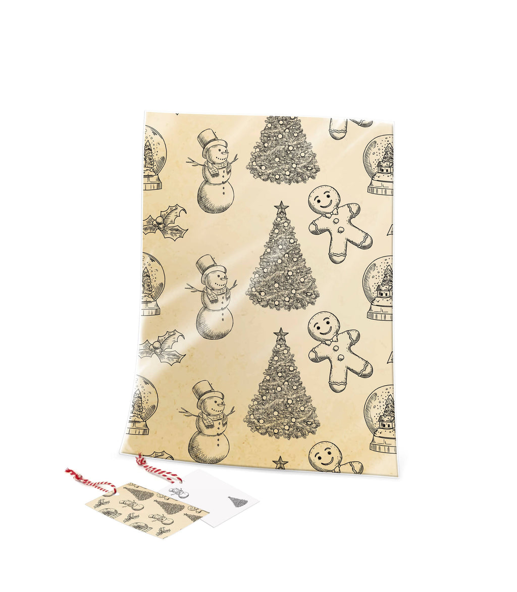 Letter From Santa Gift Wrap and Tags Set - - Gingerbread Men and Snowmen | NSPCC Shop.