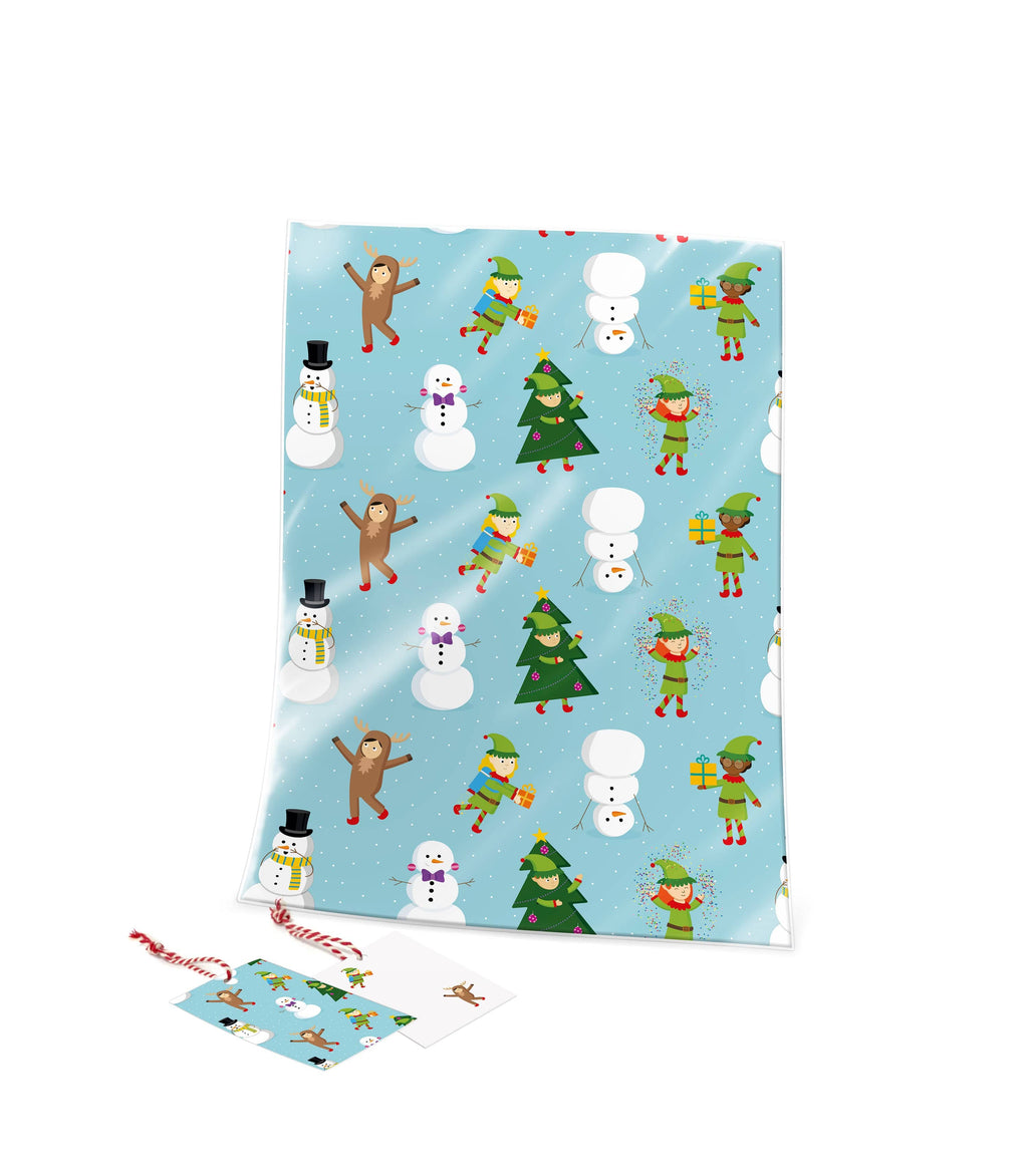 Letter From Santa Gift Wrap and Tags Set - Elves and Snowmen | NSPCC Shop.