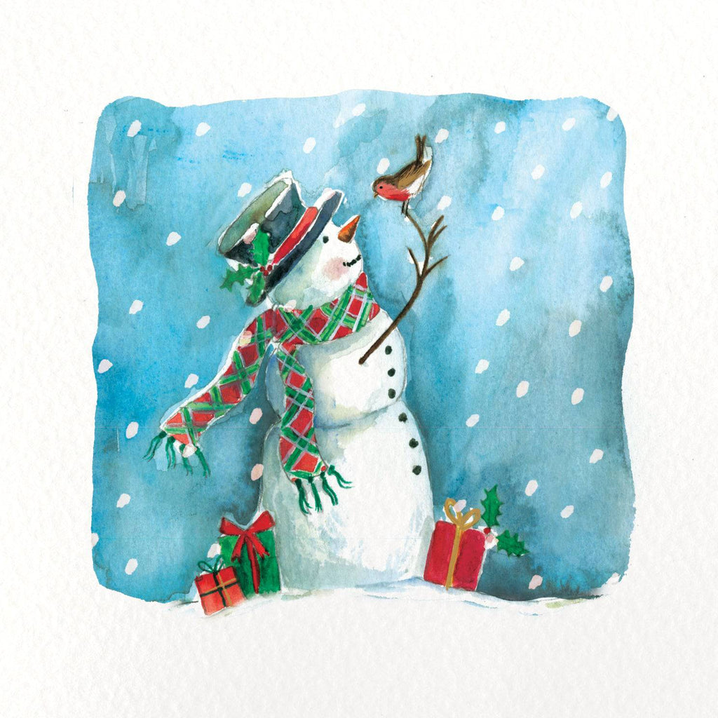 Snowman and Robin NSPCC Charity Christmas Cards 2021 | NSPCC Shop.